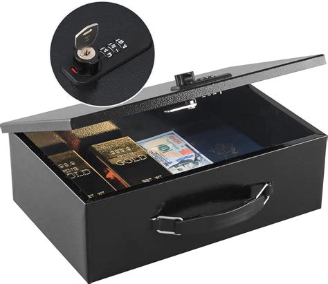 combination metal document box amazon|KYODOLED Fireproof Lock Box for Documents,Dual .